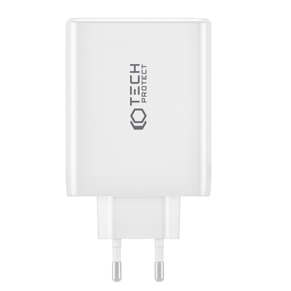 Tech-Protect PD GaN 100W Wall charger with 3 x USB-C & 1 x USB-A - White