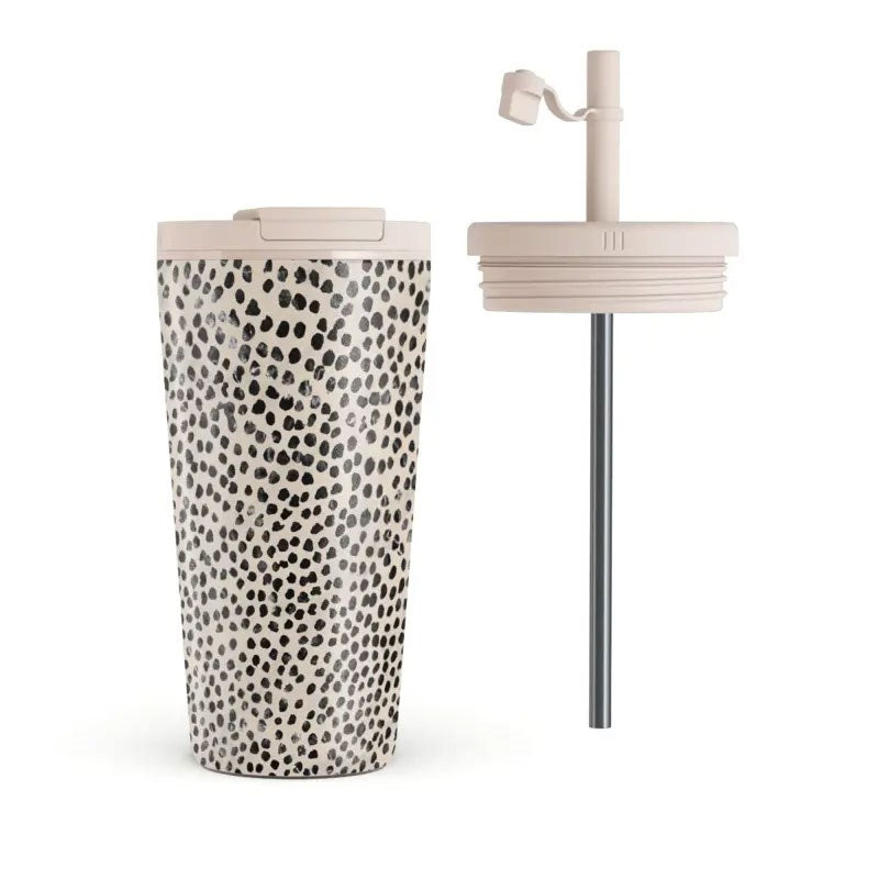 Burga Thermo Cup with Lid & Straw - 500ml - Almond Latte