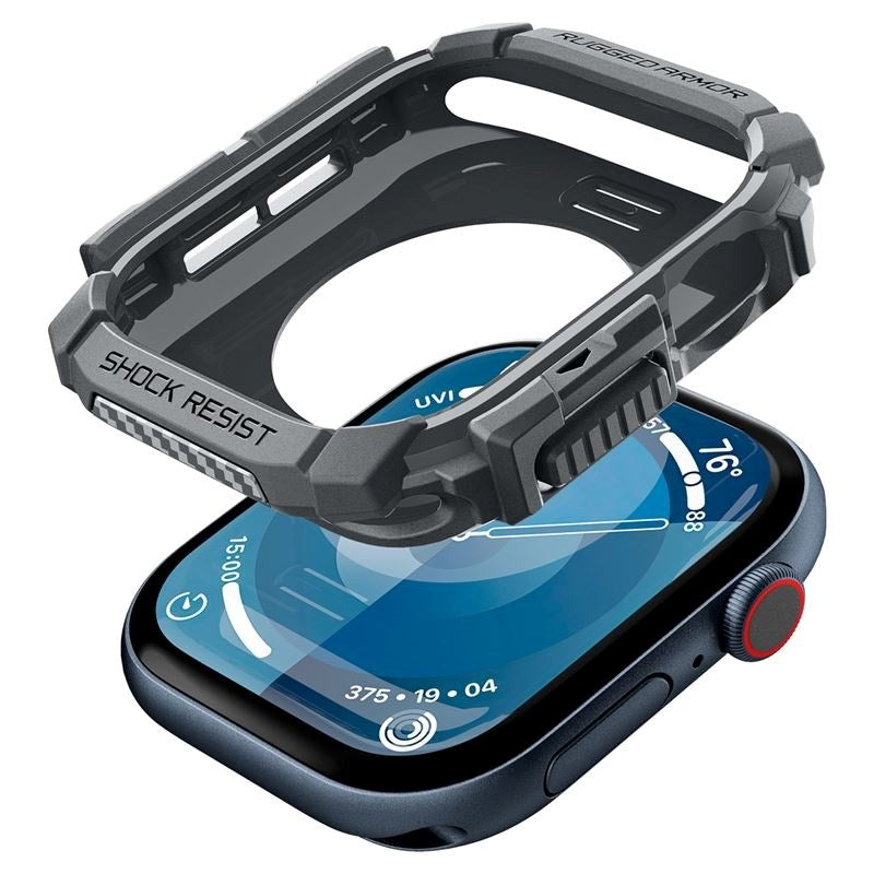 Apple Watch 11 / 10 (46mm) Spigen Rugged Armor Case - Flexible Plastic - Dark Grey