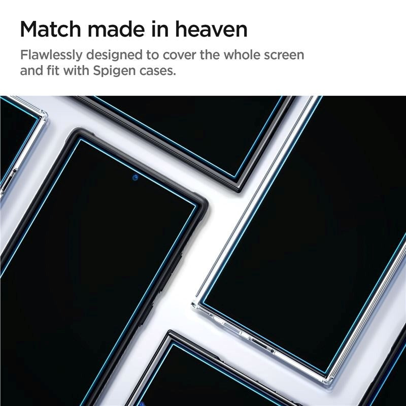Samsung Galaxy S24 Ultra Spigen EZ Fit Glas.tR Screen Protection 2 Pcs. - Case Friendly - Transparent