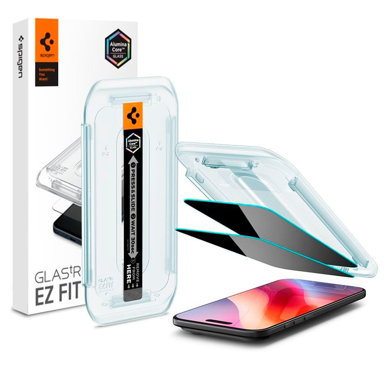 iPhone Air Spigen Glass tR EZ Fit Screen Protector Glass - Privacy Function - 2 pcs - Transparent