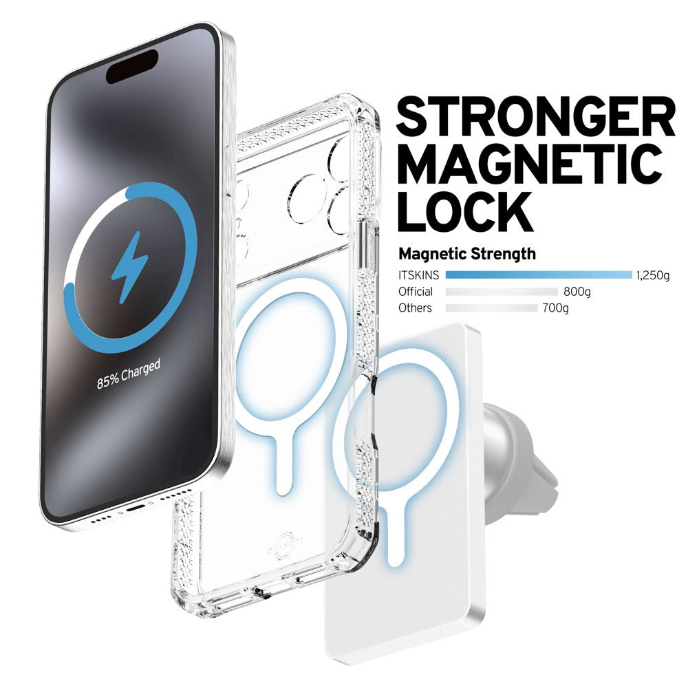 iPhone 17 Pro Max ITSKINS Hybrid MagClear Case - MagSafe Compatible - Transparent
