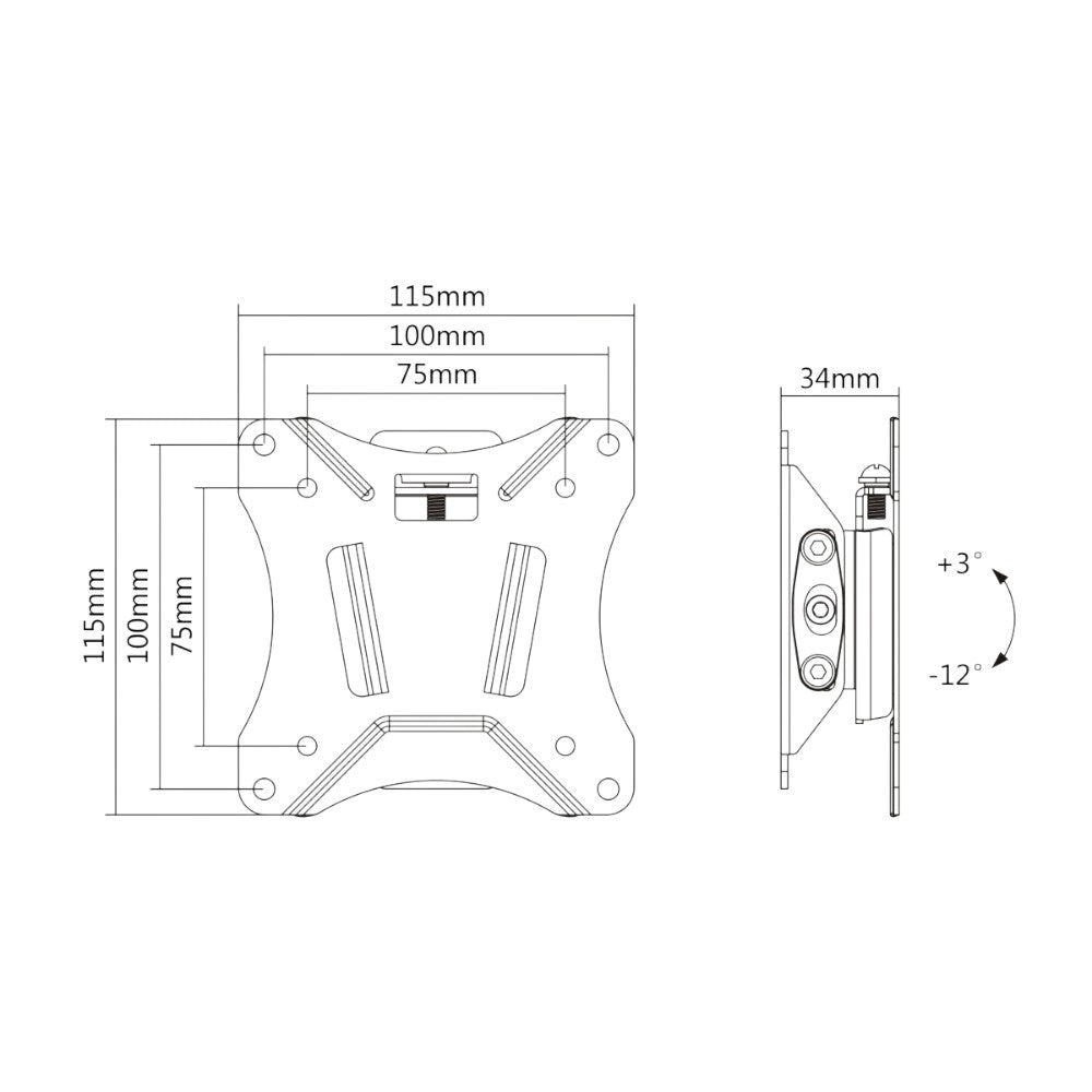 Deltaco Tablet Holder for Wall - Mounting Plate - White