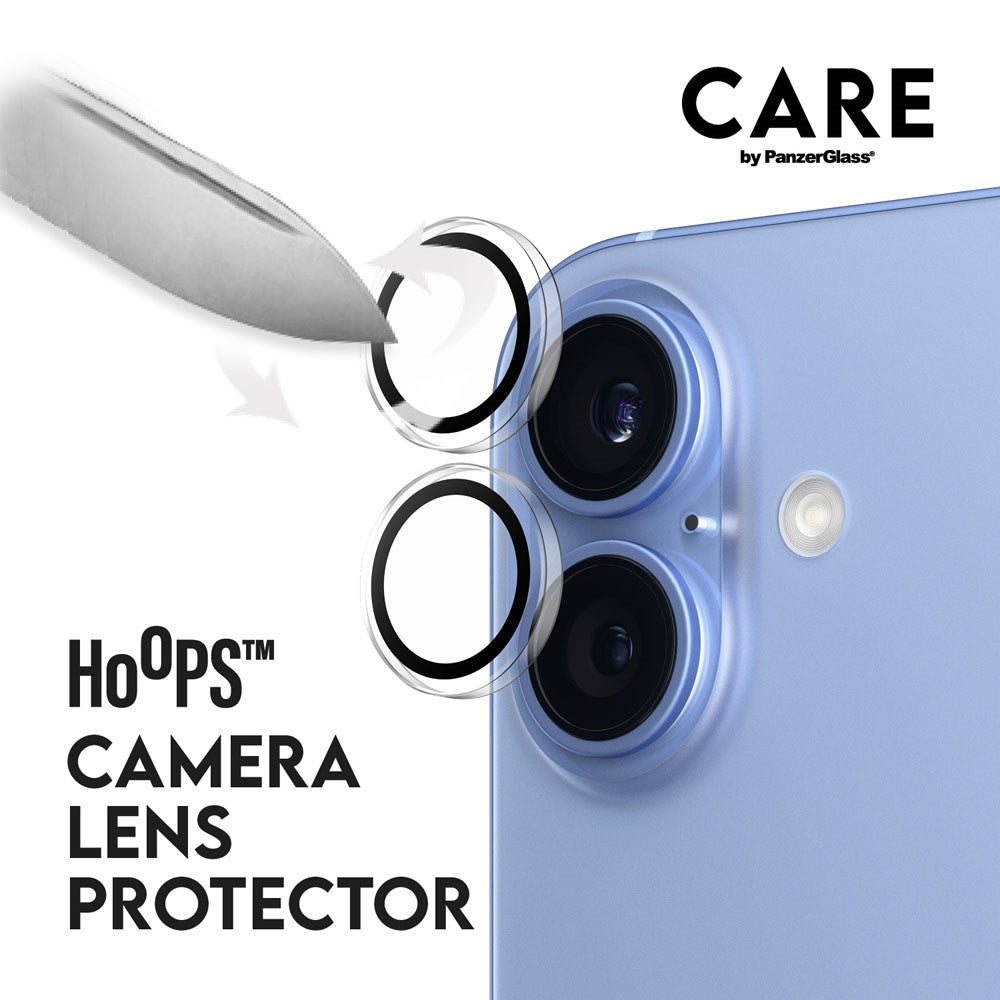 CARE By PanzerGlass iPhone 16 Plus 3-i-1 FLAGSHIP MagSafe Bundle - Screen Protector (UWF) / Case / Camera Protection - Transparent / White