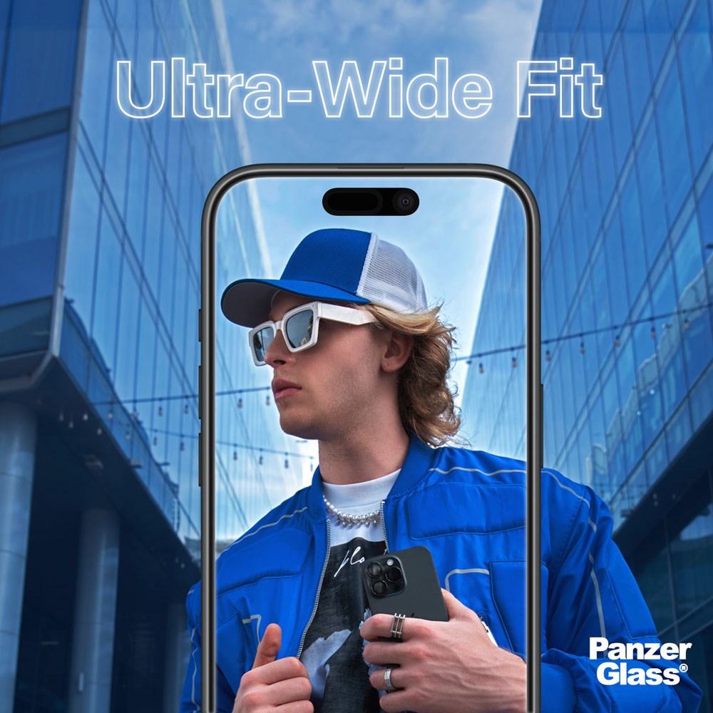 iPhone 16 PanzerGlass 2-i-1 Bundle w. EasyAligner - Screen Protector (UWF) / Camera Protection - Transparent / Black