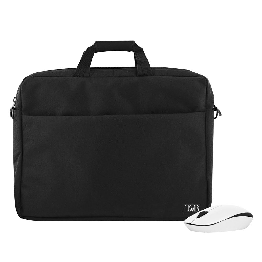 T'NB Bundle with Marseille Computer Bag 15.6" & Candy Wireless Mouse - Black / White