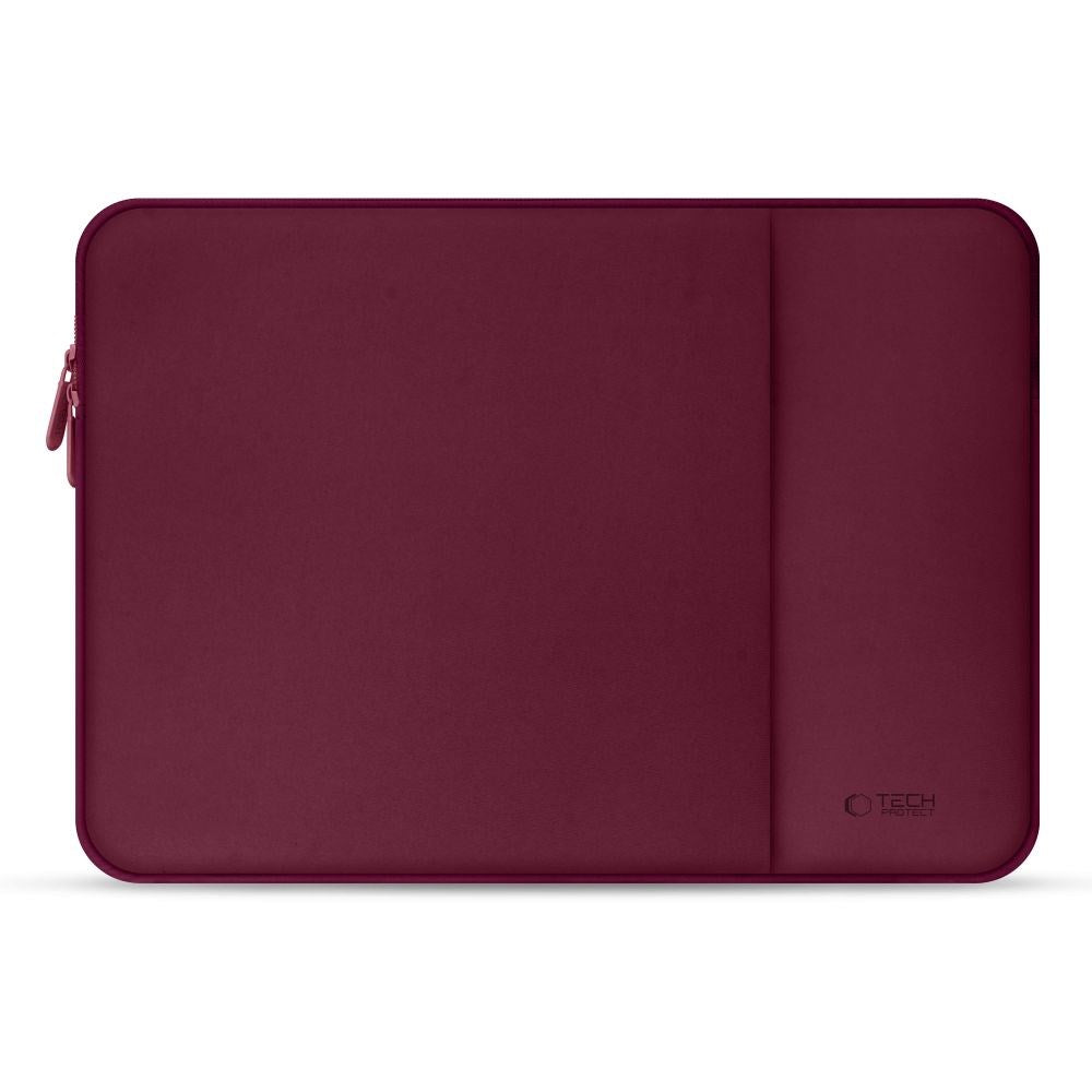 Tech-Protect MacBook / Laptop Neoprene Sleeve 13" (33.5 x 22.5 cm) w. Extra Pocket - - Burgundy