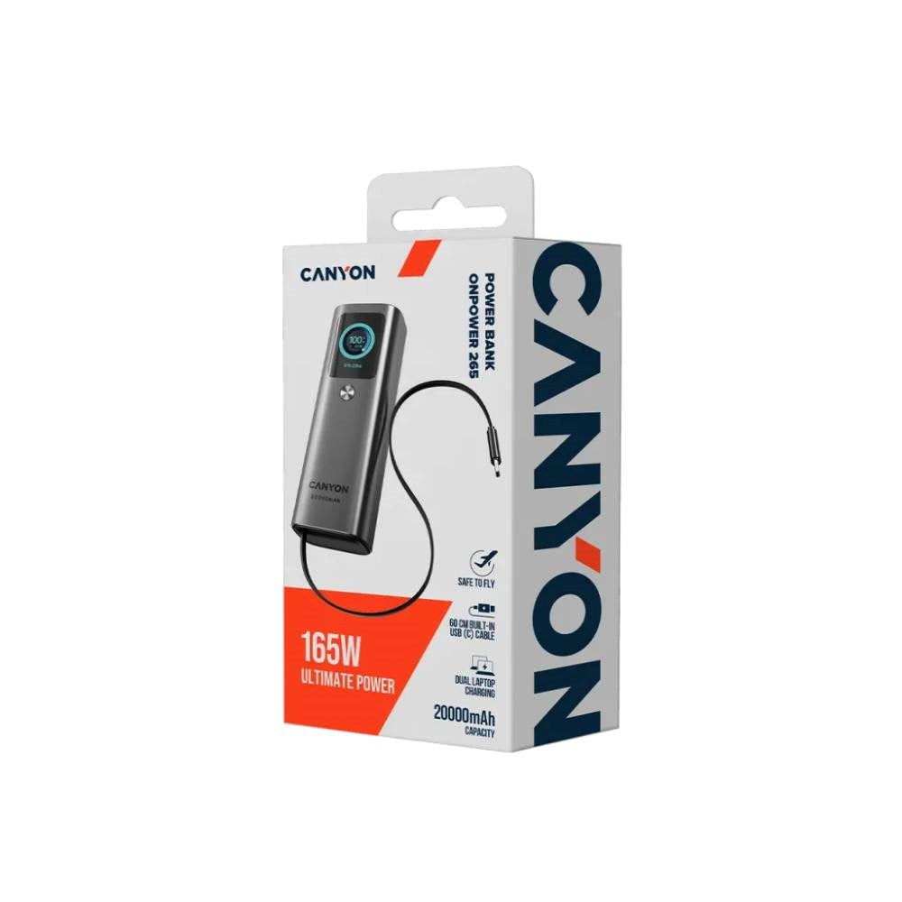 Canyon OnPower 265 PowerBank - 165W / 20.000 mAh - Grey