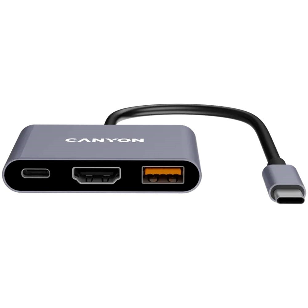 Canyon DS4 100W 3-in-1 USB-C Hub - Grey