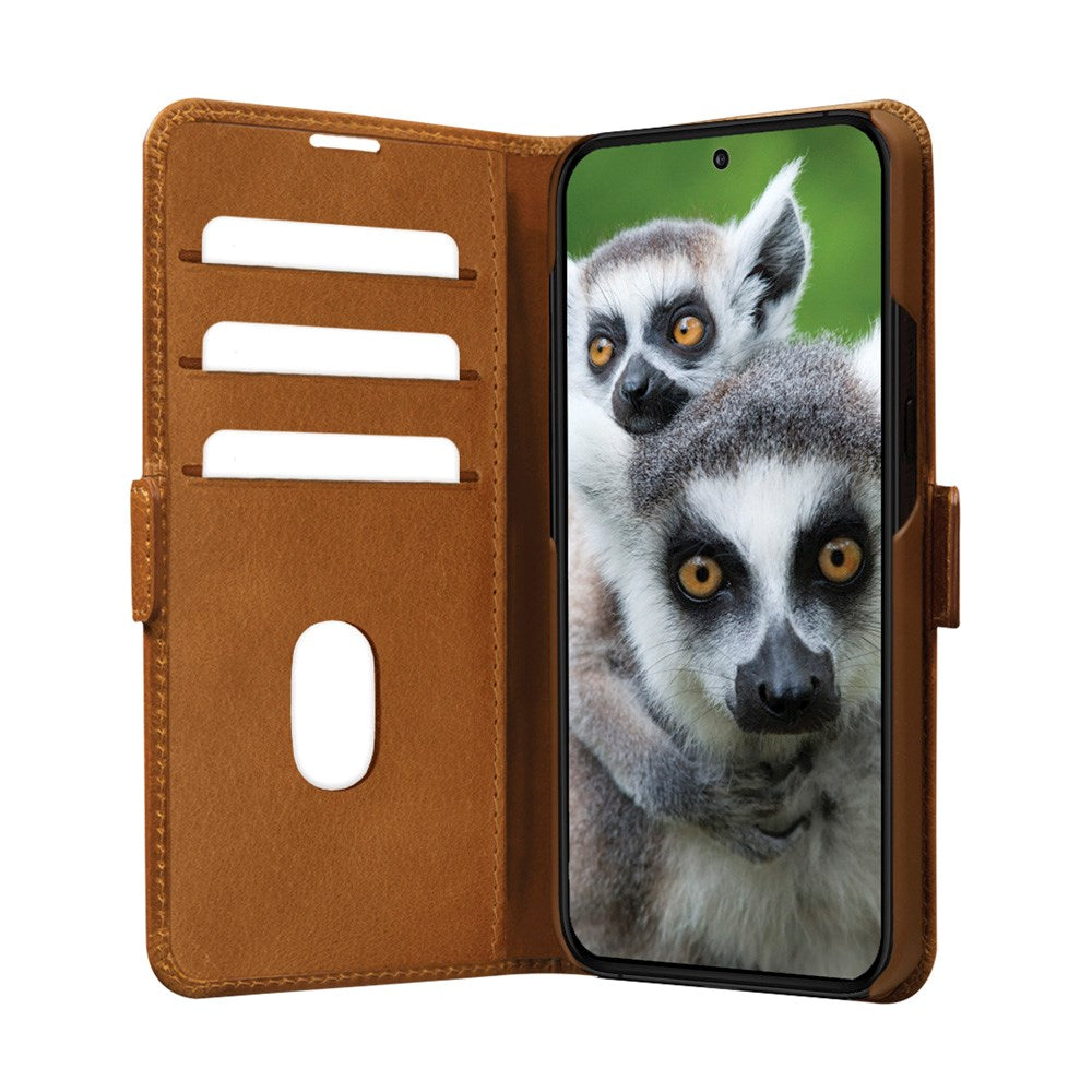 Samsung Galaxy A55 (5G) dbramante1928 Copenhagen Genuine Leather Flip Case with Wallet - Tan