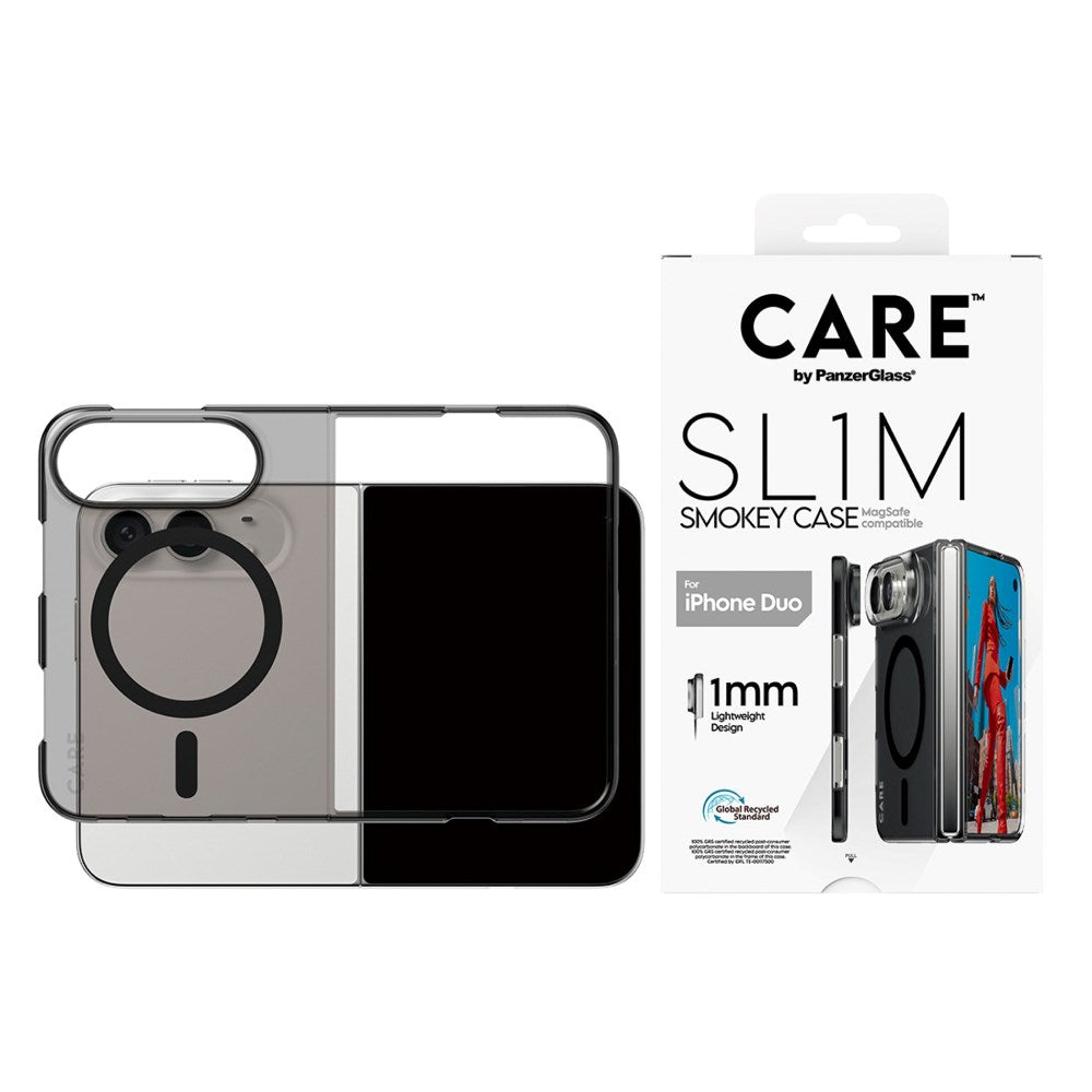 iPhone Duo CARE by PanzerGlass FLAGSHIP Signature Case - MagSafe Compatible - Smokey Black