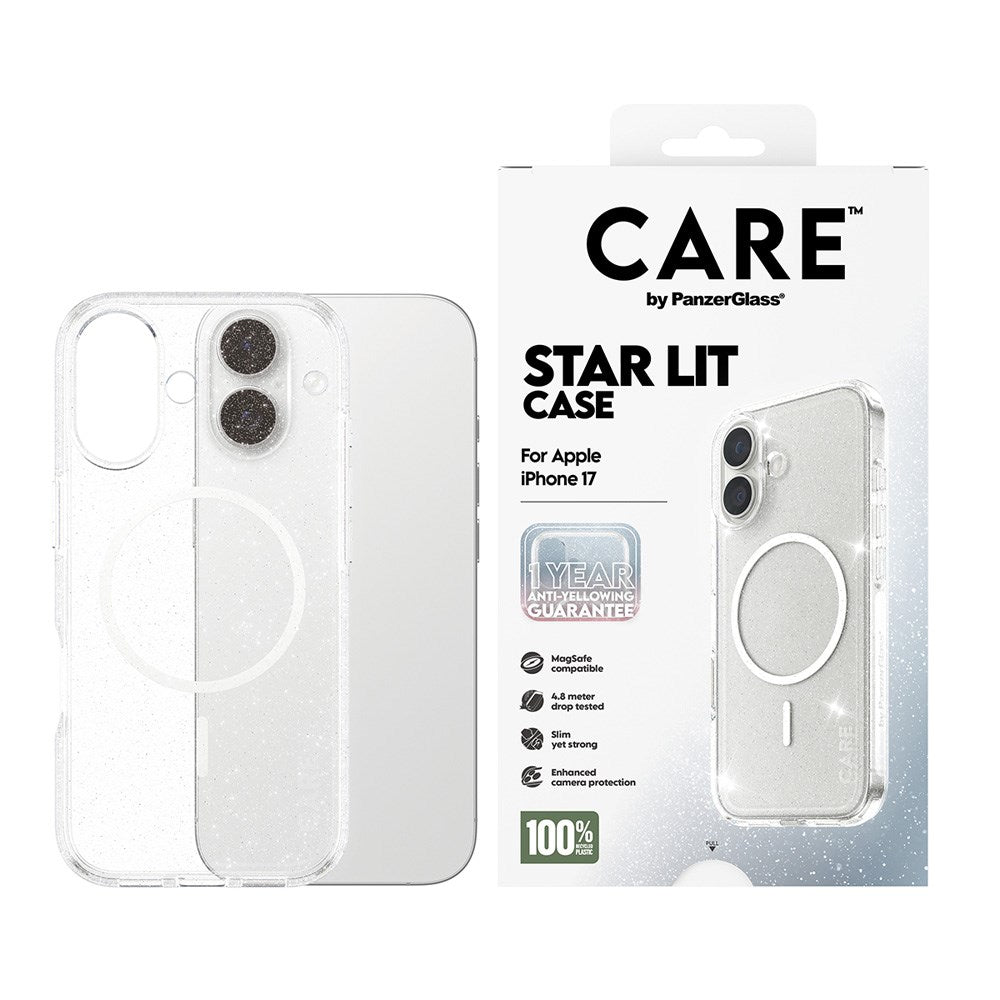 CARE by PanzerGlass iPhone 17 FLAGSHIP Urban Explorer Case - MagSafe Compatible - Transparent / Star Lit