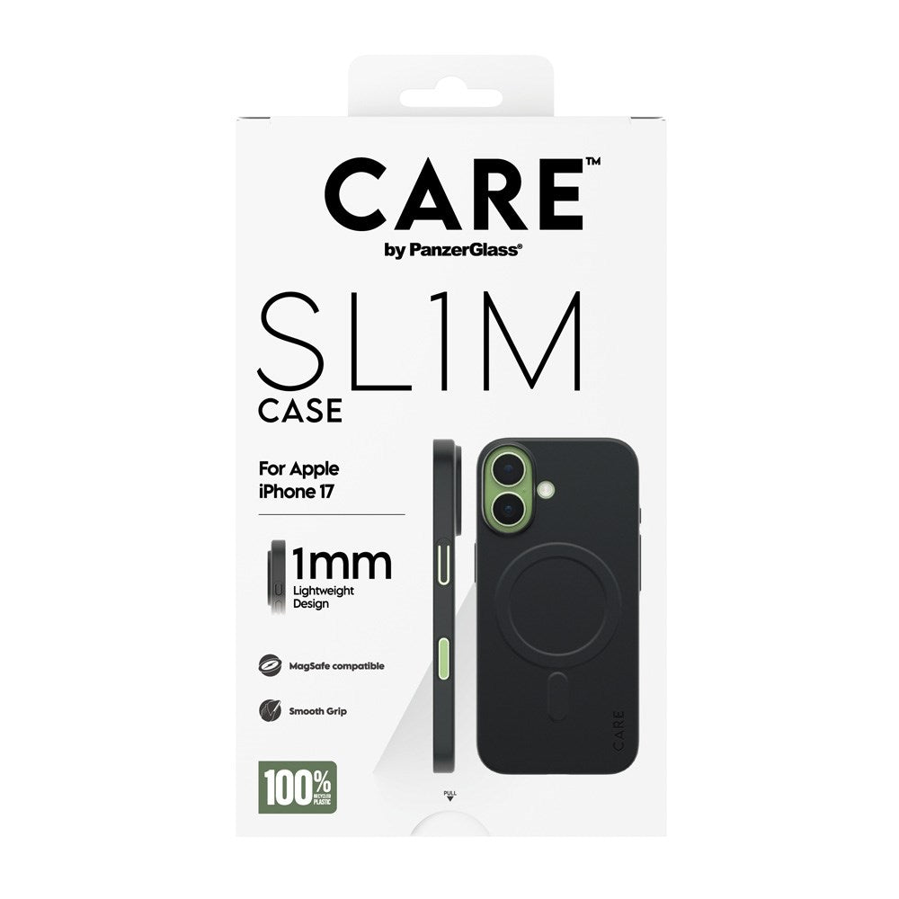 iPhone 17 CARE by PanzerGlass SL1M Case - MagSafe Compatible - Black