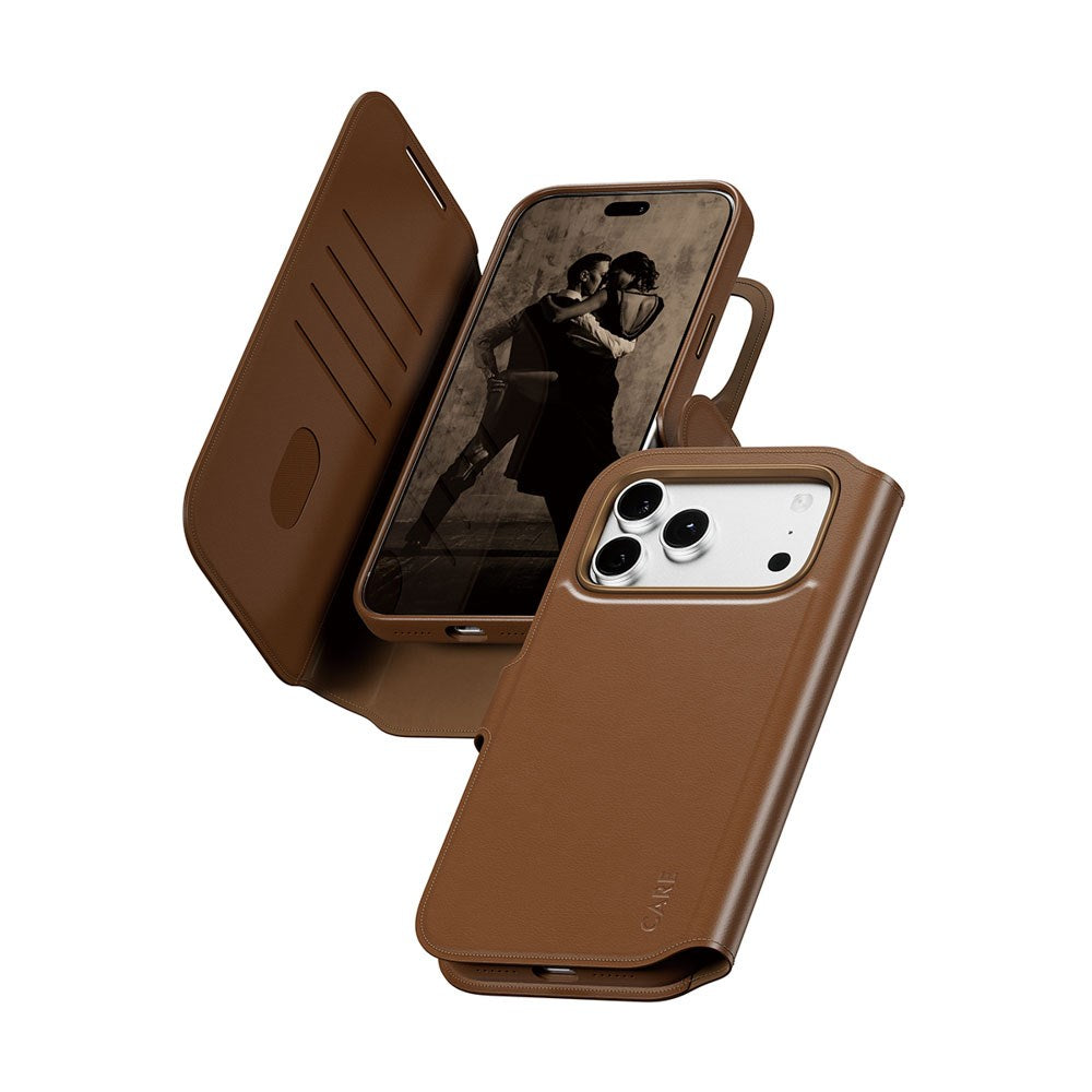 iPhone 18 Pro Max / 17 Pro Max CARE by PanzerGlass Feature Tango 2-in-1 Flip Case with Wallet - MagSafe Compatible - Brown