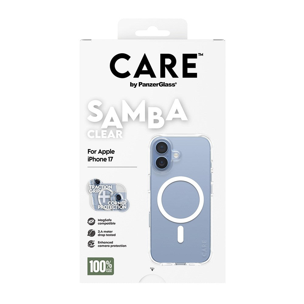 CARE by PanzerGlass iPhone 17 Fashionable Samba Case - MagSafe Compatible - Transparent