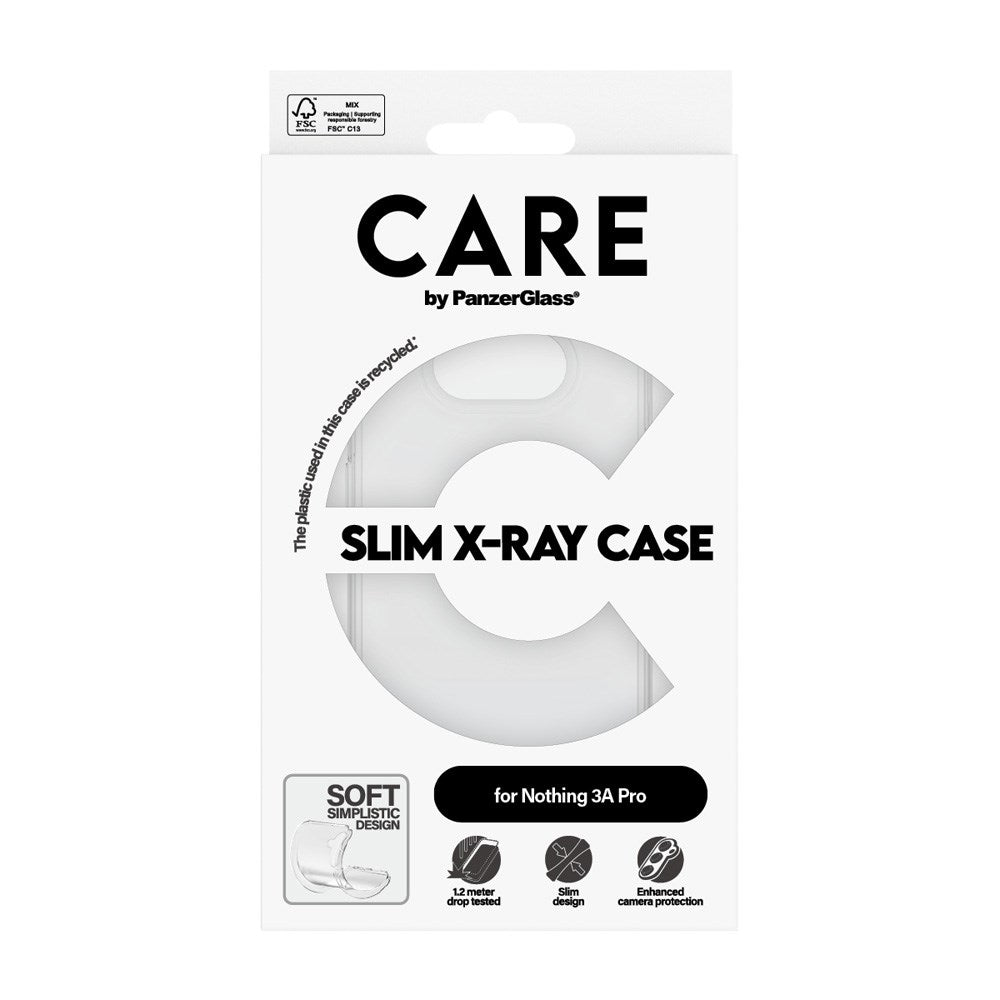 CARE by PanzerGlass Nothing Phone (3a) Pro Fashionable Transparent X-Ray Soft Basic Case - Transparent