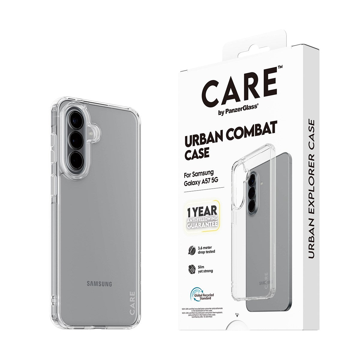 Samsung Galaxy A57 CARE by PanzerGlass Urban Combat Case - Transparent