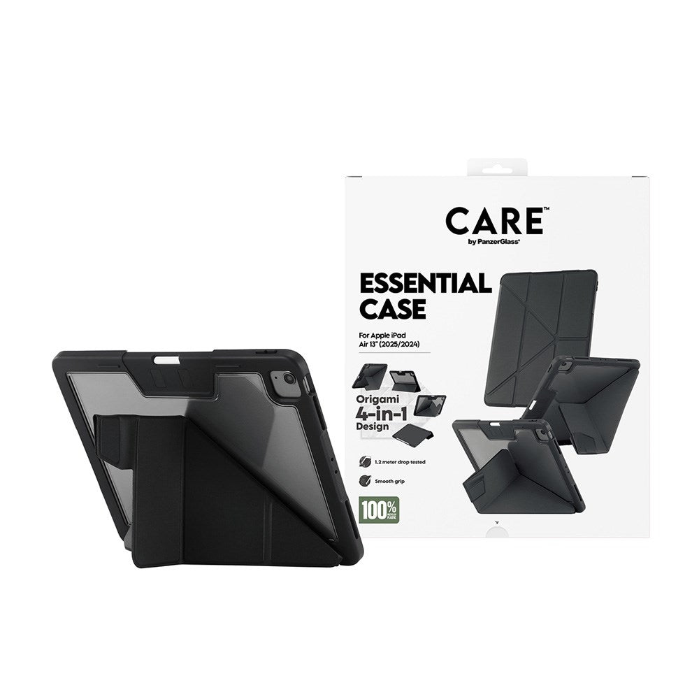 iPad Air 13" (2025 / 2024) Care by PanzerGlass Essential Case - Standing Function - Black