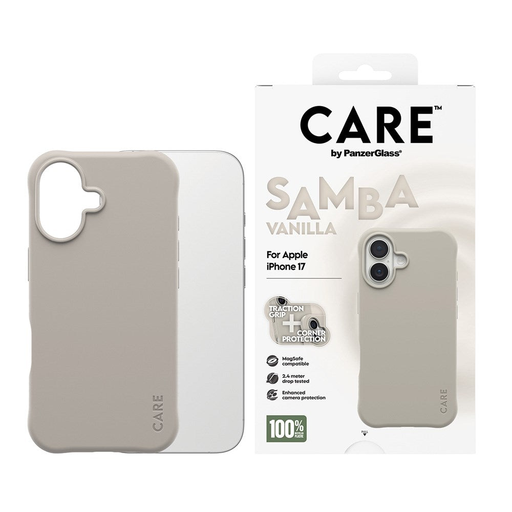 CARE by PanzerGlass iPhone 17 Fashionable Samba Case - MagSafe Compatible - Vanilla