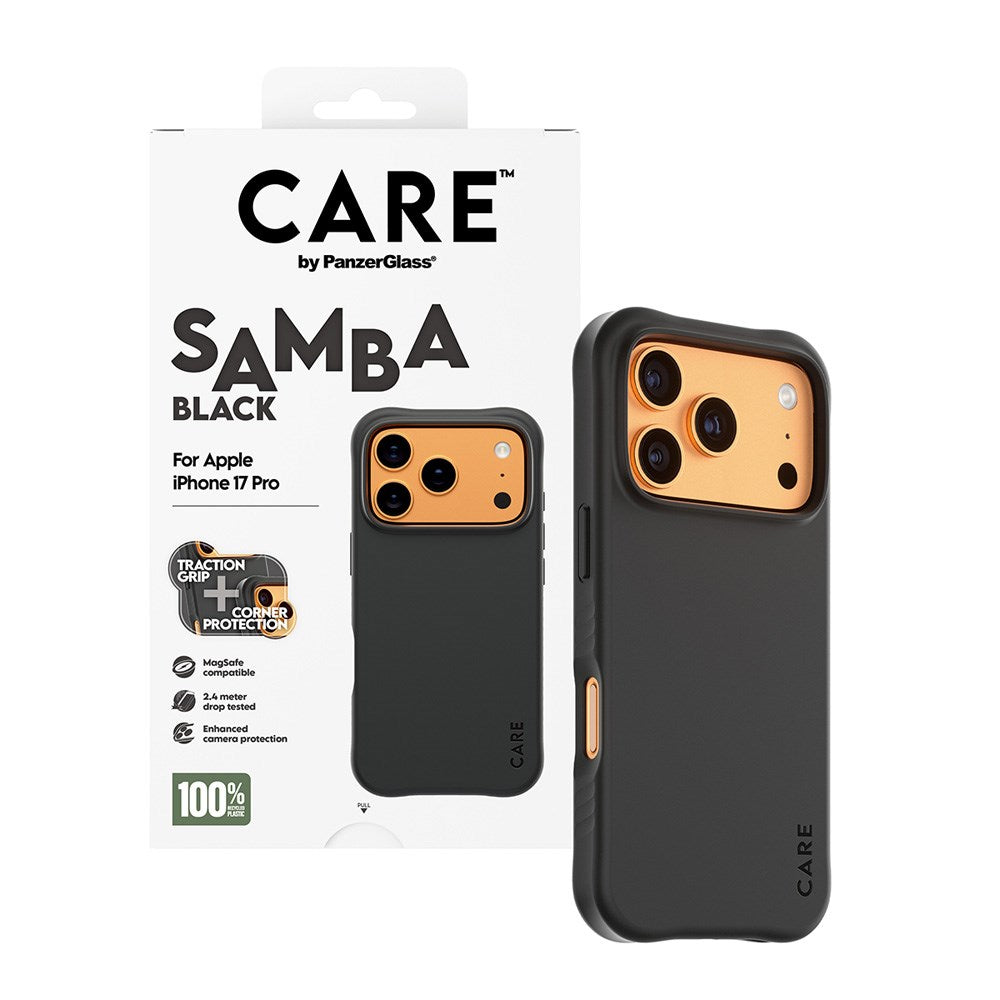 CARE by PanzerGlass iPhone 17 Pro Fashionable Samba Case - MagSafe Compatible - Black