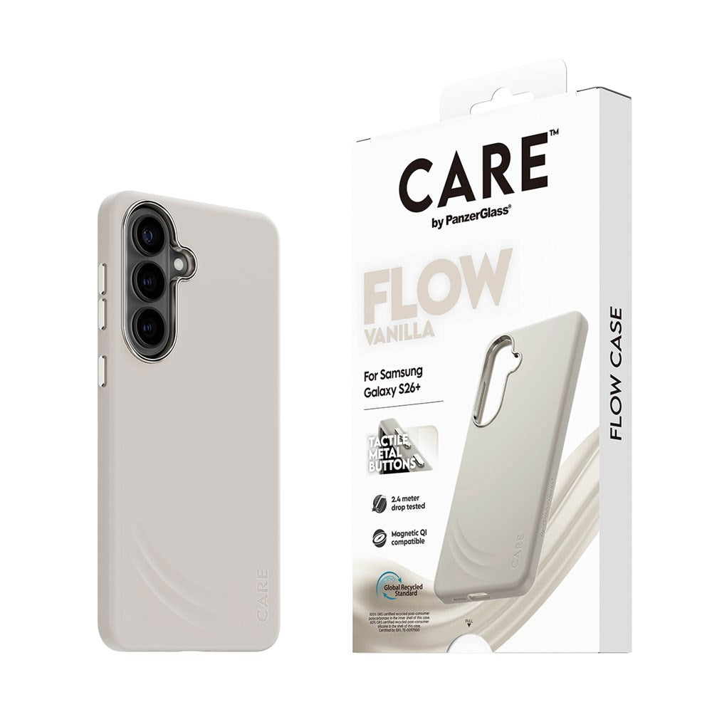 Samsung Galaxy S26+ (Plus) CARE by PanzerGlass Feature Flow Case - Qi Compatible - Vanilla