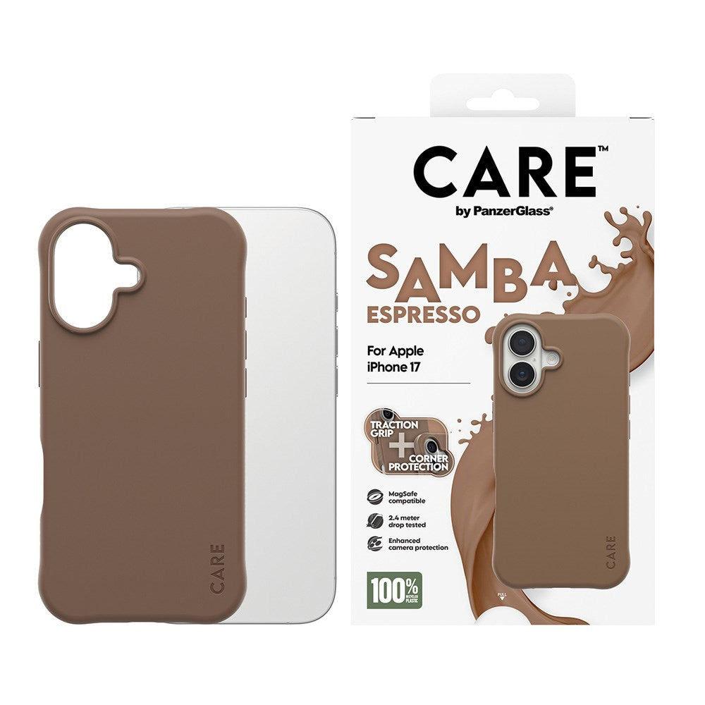 CARE by PanzerGlass iPhone 17 Fashionable Samba Case - MagSafe Compatible - Espresso