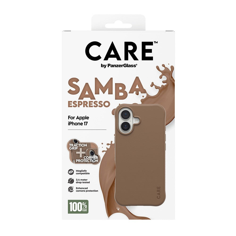 CARE by PanzerGlass iPhone 17 Fashionable Samba Case - MagSafe Compatible - Espresso