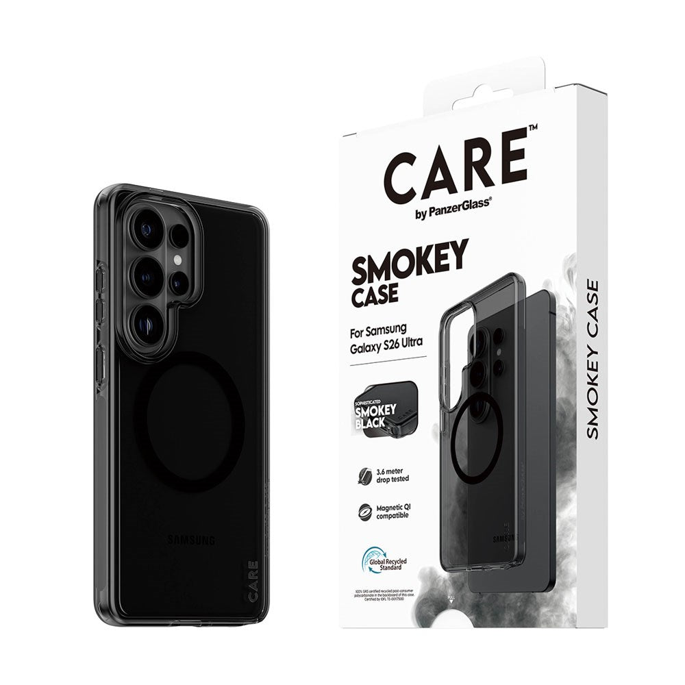 Samsung Galaxy S26 Ultra CARE by PanzerGlass Urban Explorer Case - Qi Compatible - Smokey Black