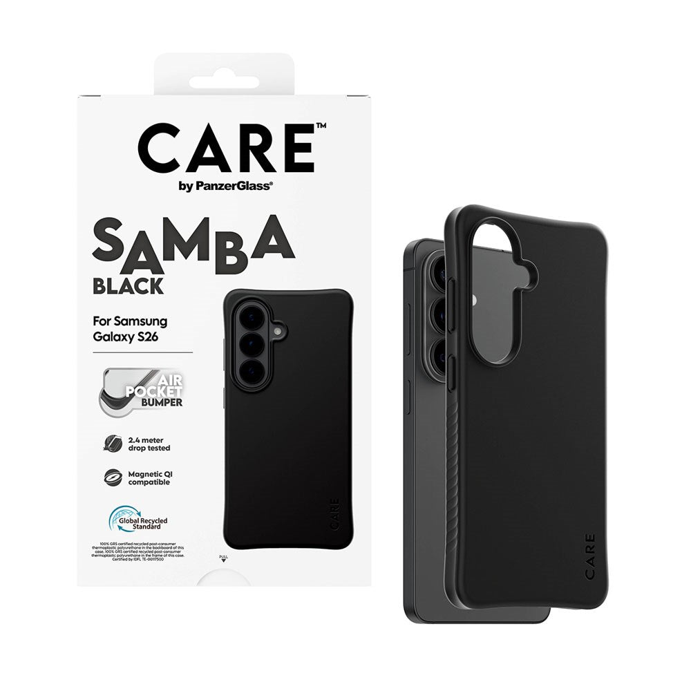 Samsung Galaxy S26 CARE by PanzerGlass Fashionable Samba Case - Qi Compatible - Black