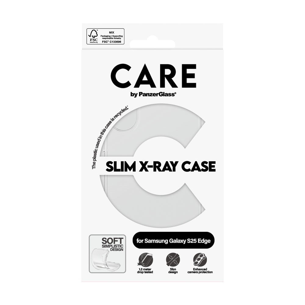CARE by PanzerGlass Samsung Galaxy S25 Edge FASHION X-Ray Soft Basic Case - Transparent