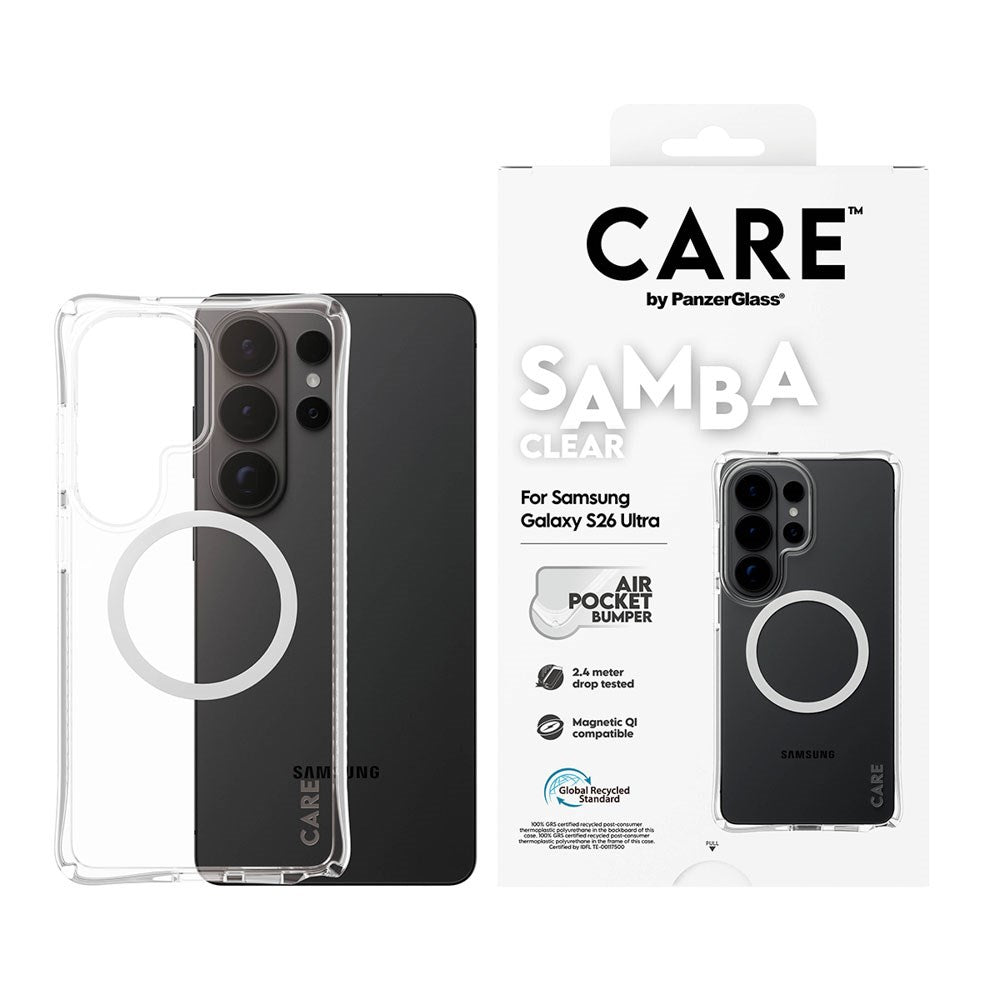 Samsung Galaxy S26 Ultra CARE by PanzerGlass Fashionable Samba Case - Qi Compatible - Transparent