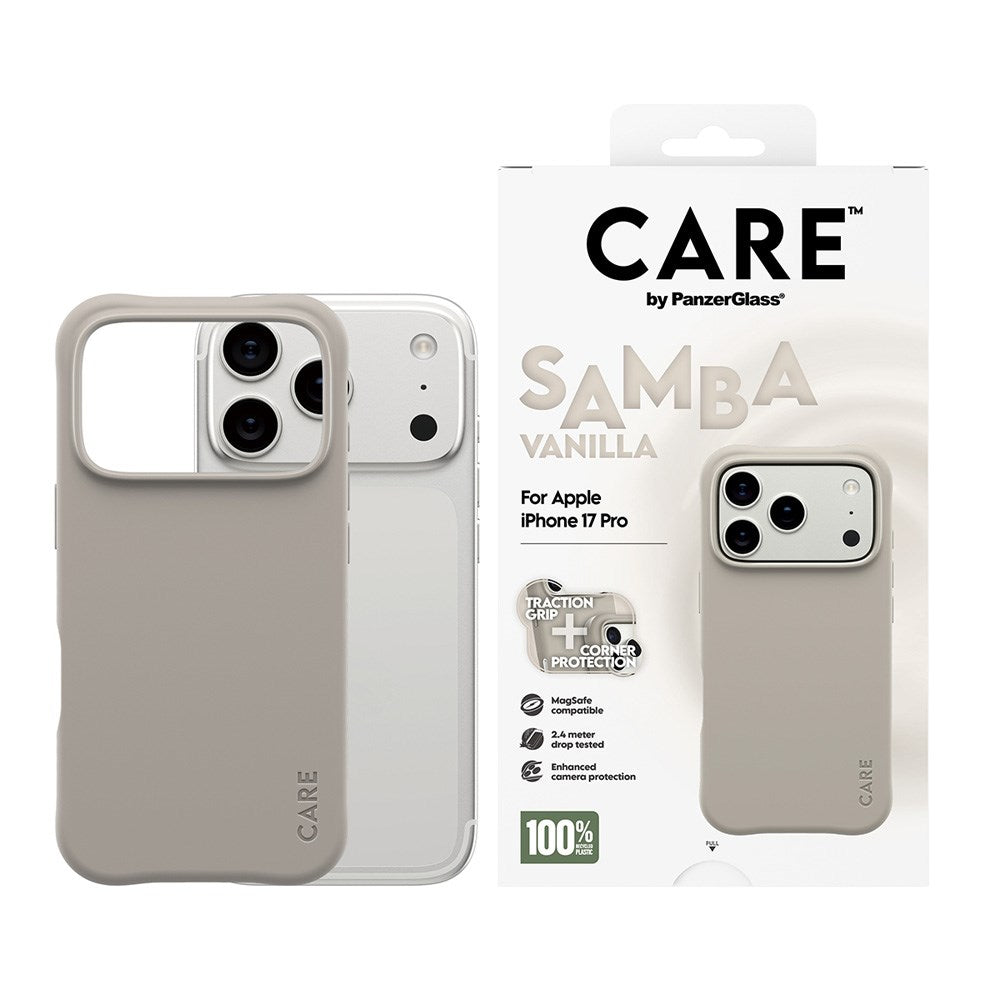 CARE by PanzerGlass iPhone 17 Pro Fashionable Samba Case - MagSafe Compatible - Vanilla