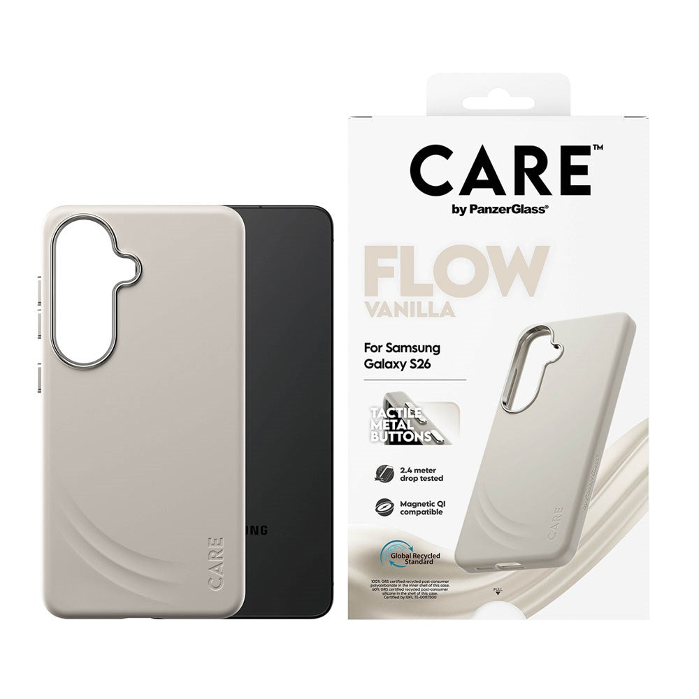 Samsung Galaxy S26 CARE by PanzerGlass Feature Flow Case - Qi Compatible - Vanilla