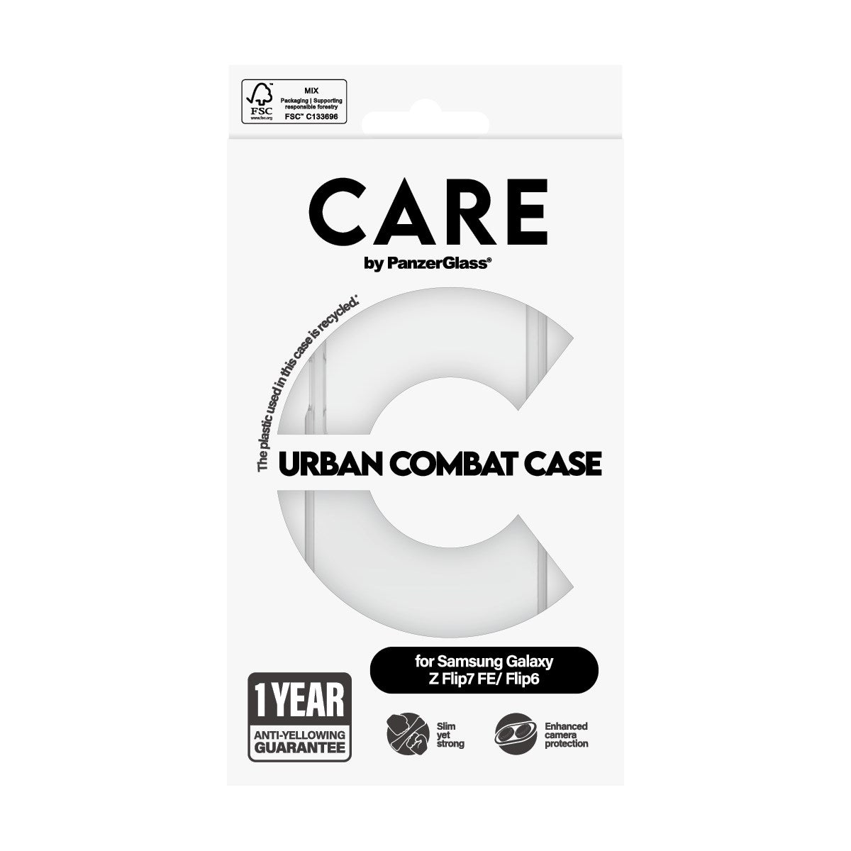 CARE by PanzerGlass Samsung Galaxy Z Flip7 FE FLAGSHIP Urban Combat Case - Transparent