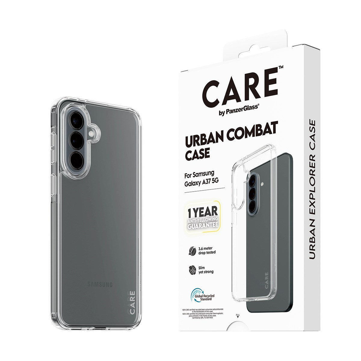 Samsung Galaxy A37 CARE by PanzerGlass Urban Combat Case - Transparent
