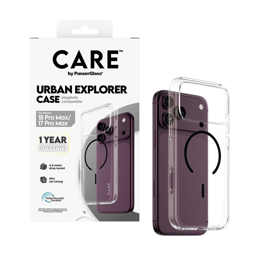 iPhone 18 Pro Max / 17 Pro Max CARE by PanzerGlass FLAGSHIP Urban Explorer Case - MagSafe Compatible - Transparent / Black