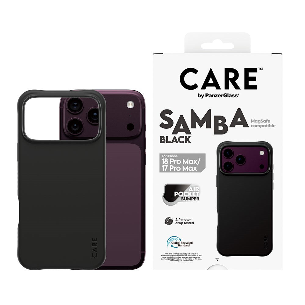 iPhone 18 Pro Max / 17 Pro Max CARE by PanzerGlass Fashionable Samba Case - MagSafe Compatible - Black