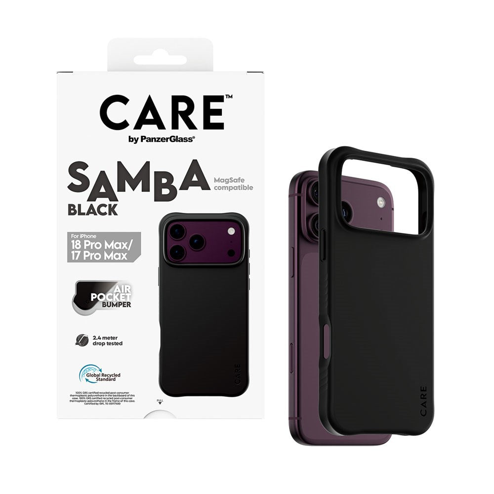 iPhone 18 Pro Max / 17 Pro Max CARE by PanzerGlass Fashionable Samba Case - MagSafe Compatible - Black