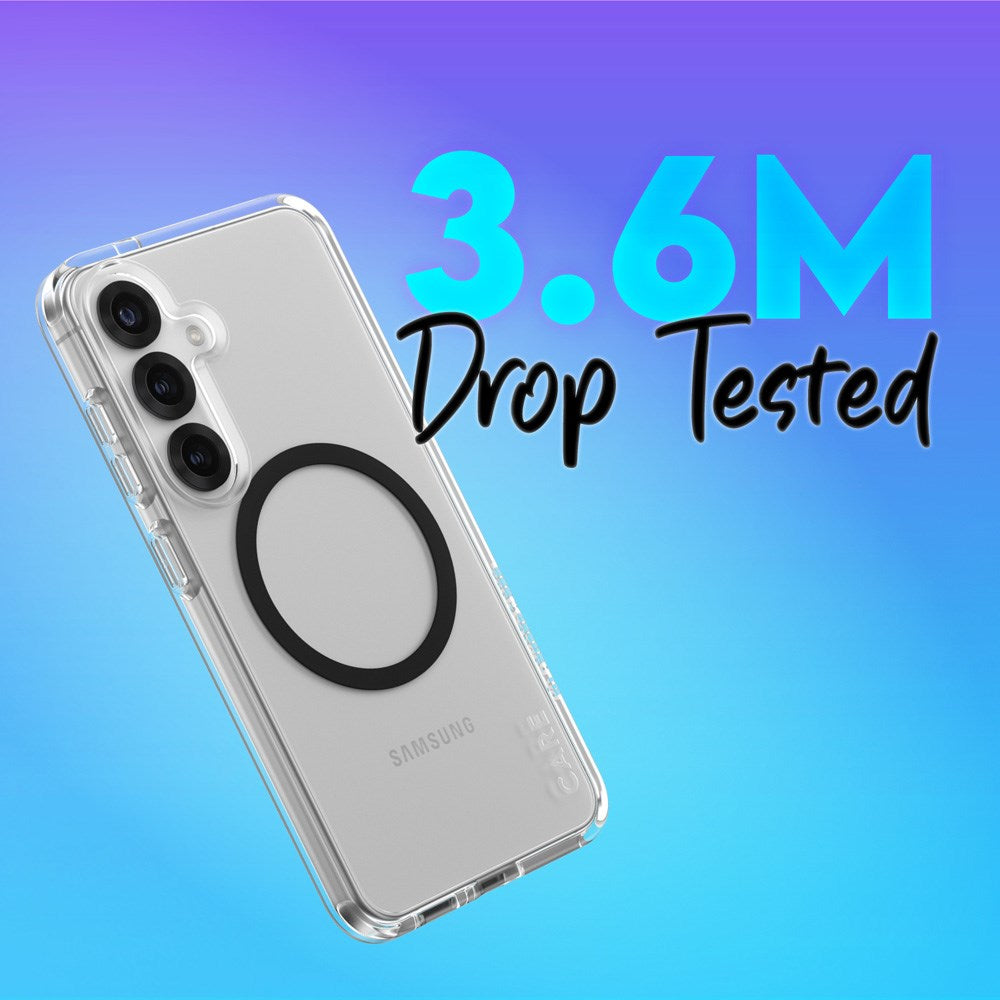 CARE by PanzerGlass Samsung Galaxy S25 FLAGSHIP Urban Combat Case - Qi Compatible - Transparent / Black