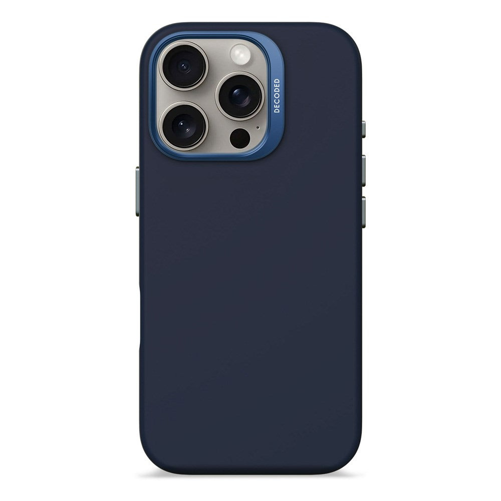 Decoded iPhone 16 Pro AntiMicrobial Silicone Case - MagSafe Compatible - Blue Print