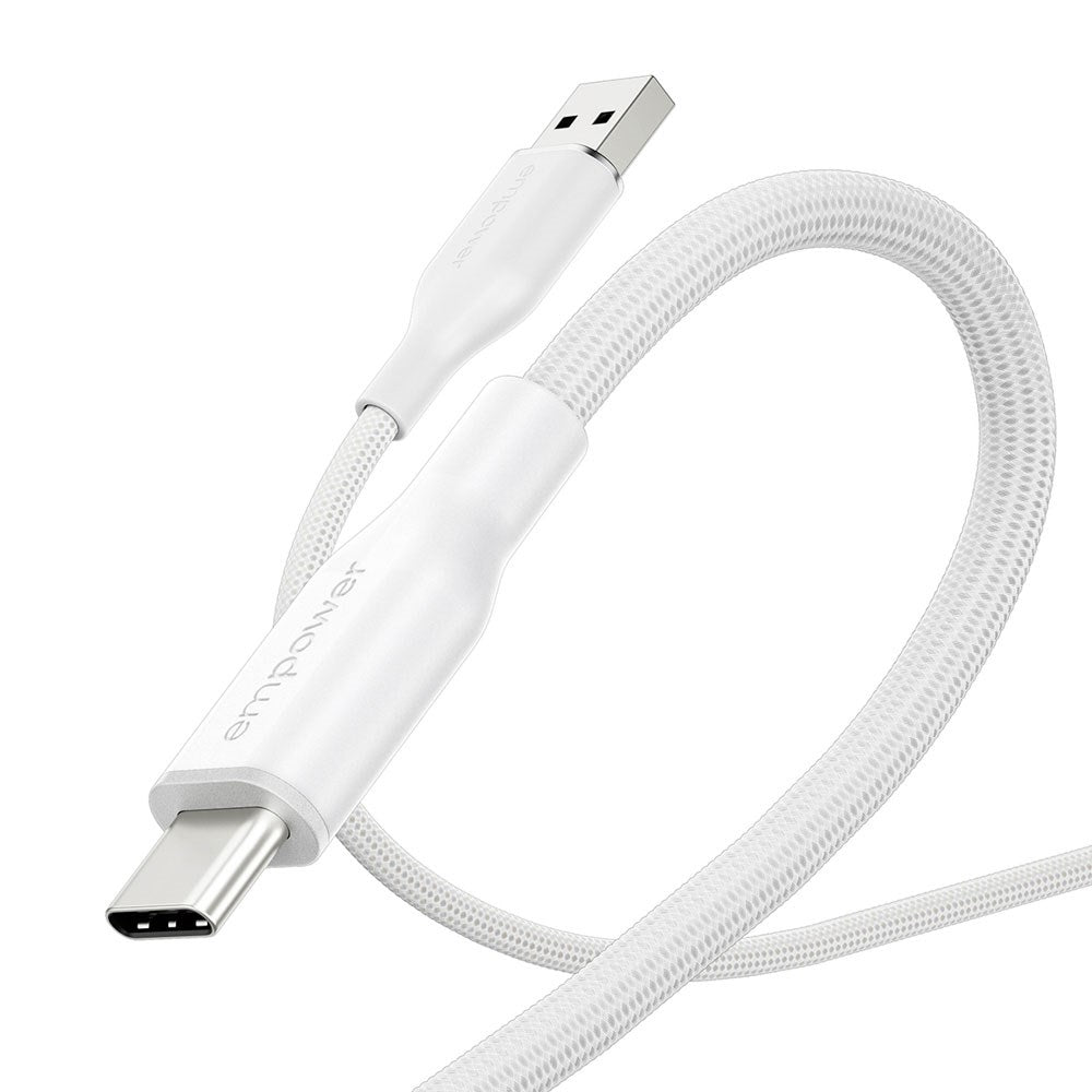 empower by PanzerGlass Racing 60W USB-A to USB-C Cable – 1.2m – Silver White