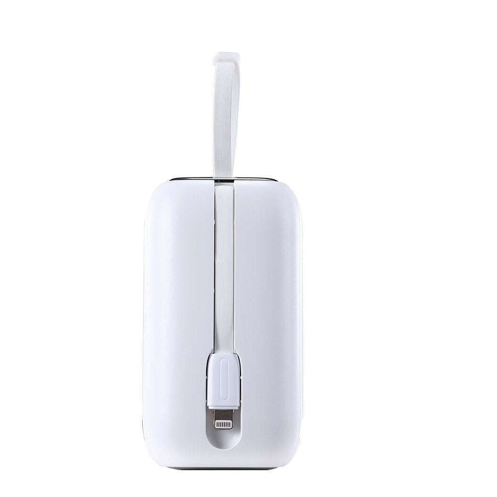 Joyroom JR-L012 Powerbank 22.5W USB-C PD w. Built-in USB-C & Lightning Cable - 10,000 mAh - White