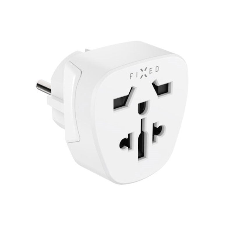 Fixed Travel Adapter for EU / UK / USA / AUS - White