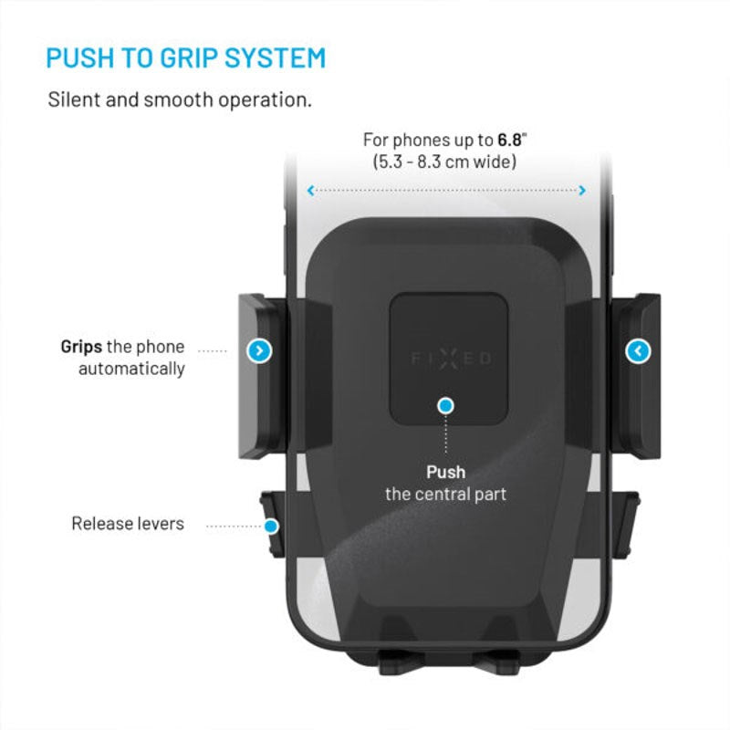 Fixed Car Phone Holder – Vent Clip – Black