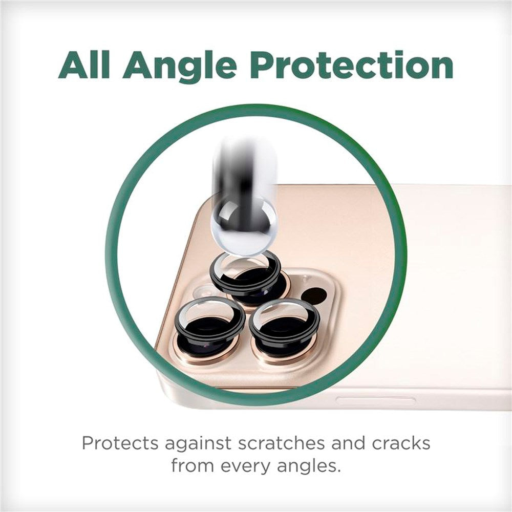 iPhone 16 Pro / 16 Pro Max Mobile Origin Easy Lens Guard - Camera Lens Protector - Black