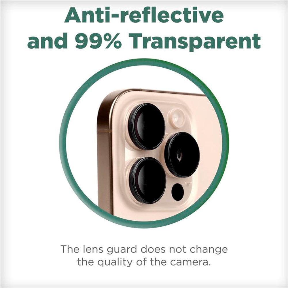 iPhone 16 Pro / 16 Pro Max Mobile Origin Easy Lens Guard - Camera Lens Protector - Black