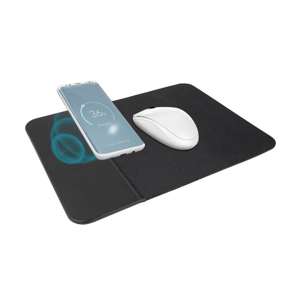 Setty Mouse Pad with Built-In 10W Wireless Charger - Qi Compatible - Black