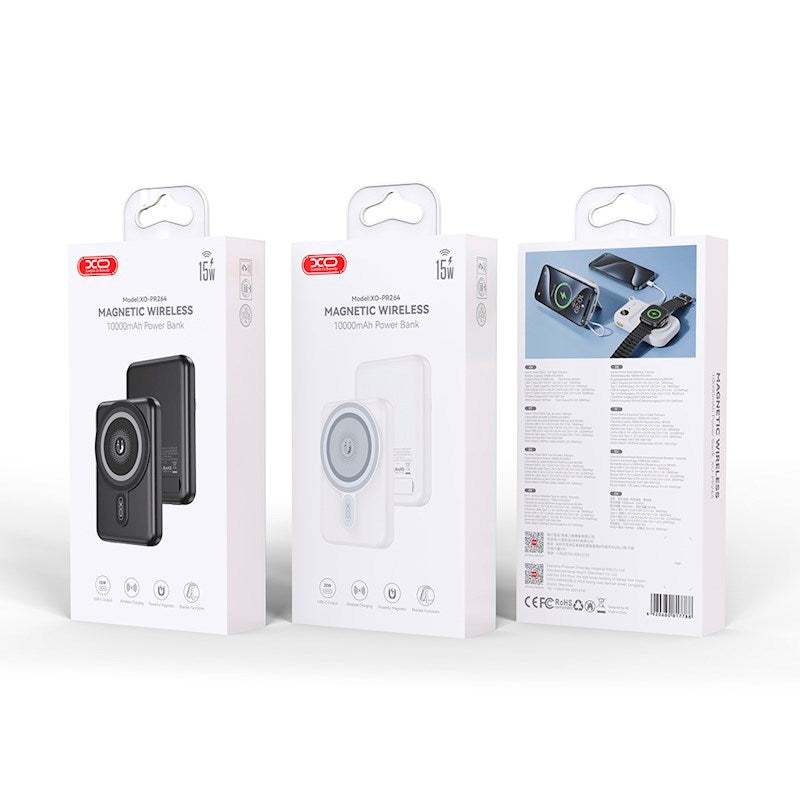 XO 20W Magnetic Powerbank 10,000mAh with USB-C and Stand Function - White