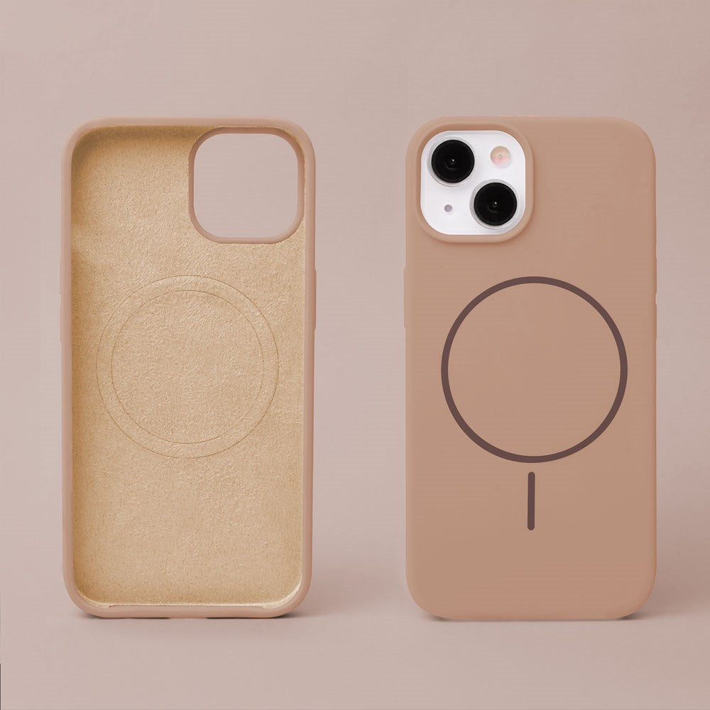 iPhone 15 Silicone Thin Case - MagSafe Compatible - Brown