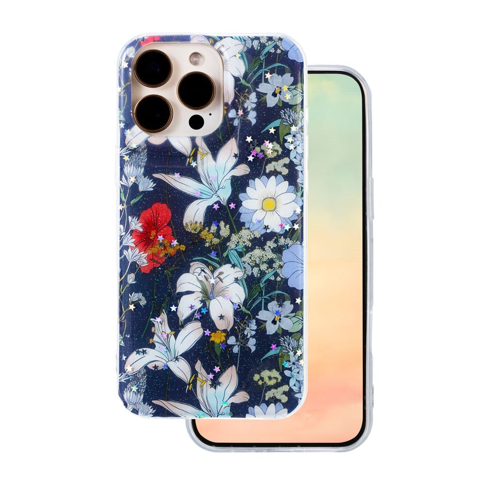 iPhone 16 Pro TFO Glow Glam Case - Blue / Floral